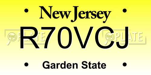 R70VCJ New Jersey License Plate