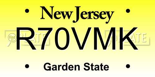 R70VMK New Jersey License Plate