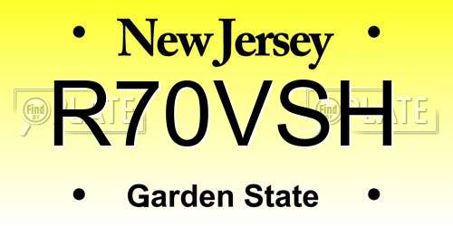 R70VSH New Jersey License Plate