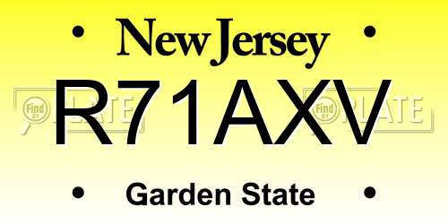 R71AXV New Jersey License Plate