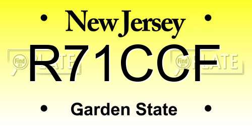 R71CCF New Jersey License Plate
