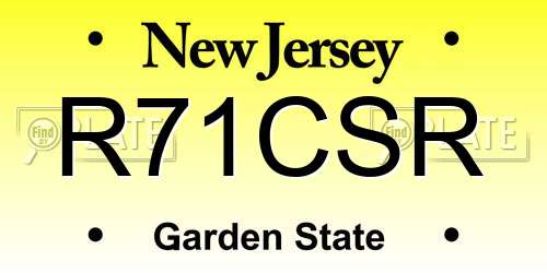 R71CSR New Jersey License Plate