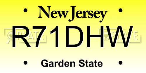 R71DHW New Jersey License Plate