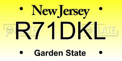R71DKL New Jersey License Plate