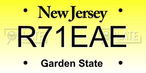 R71EAE New Jersey License Plate