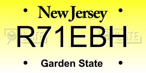 R71EBH New Jersey License Plate
