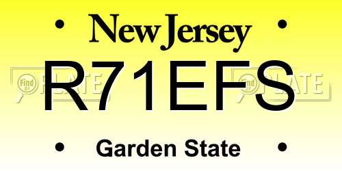 R71EFS New Jersey License Plate