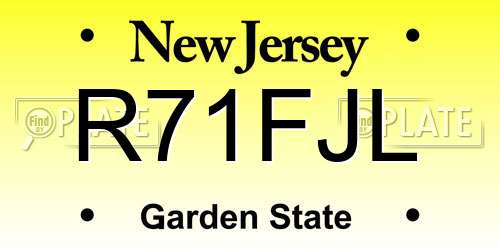 R71FJL New Jersey License Plate