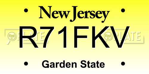 R71FKV New Jersey License Plate