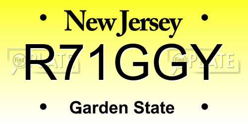 R71GGY New Jersey License Plate