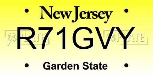 R71GVY New Jersey License Plate