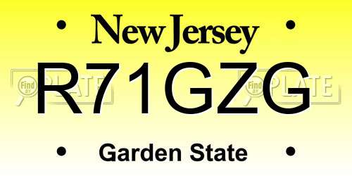 R71GZG New Jersey License Plate