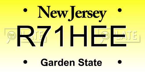 R71HEE New Jersey License Plate