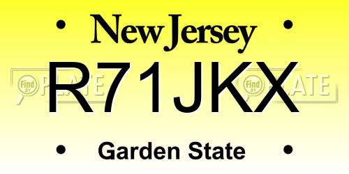 R71JKX New Jersey License Plate