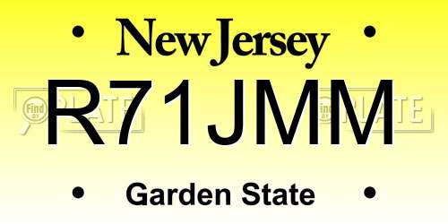 R71JMM New Jersey License Plate