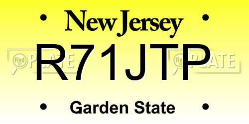 R71JTP New Jersey License Plate