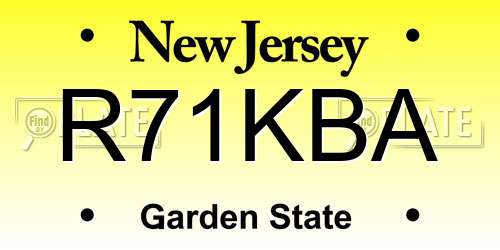 R71KBA New Jersey License Plate