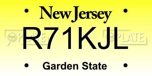 R71KJL New Jersey License Plate
