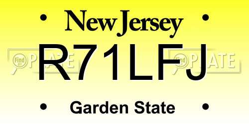 R71LFJ New Jersey License Plate