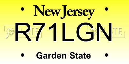 R71LGN New Jersey License Plate
