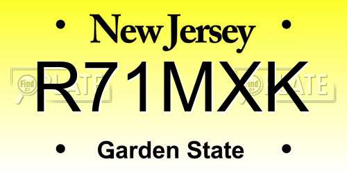 R71MXK New Jersey License Plate