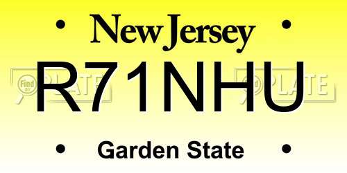 R71NHU New Jersey License Plate