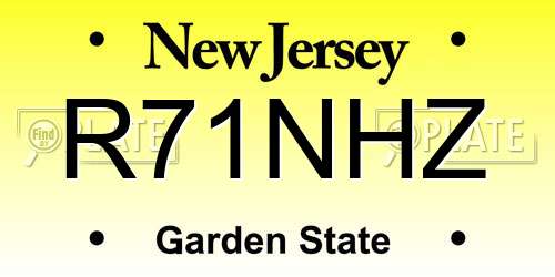 R71NHZ New Jersey License Plate