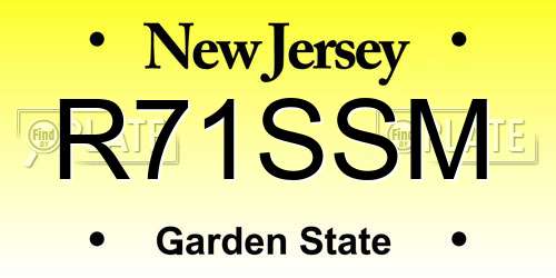 R71SSM New Jersey License Plate