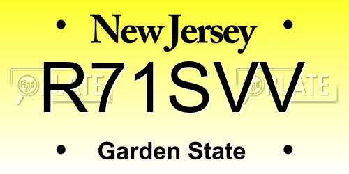 R71SVV New Jersey License Plate