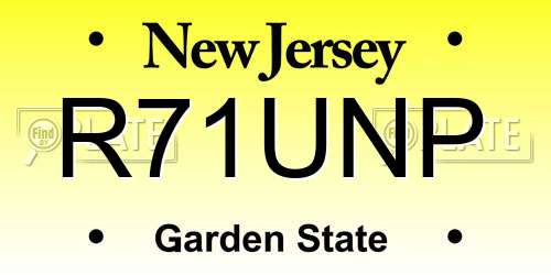 R71UNP New Jersey License Plate