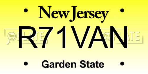 R71VAN New Jersey License Plate