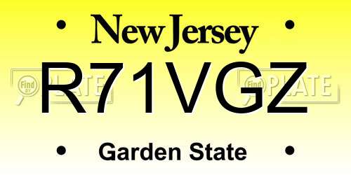 R71VGZ New Jersey License Plate