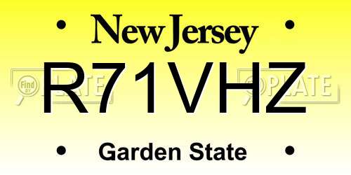 R71VHZ New Jersey License Plate
