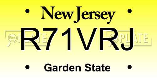 R71VRJ New Jersey License Plate