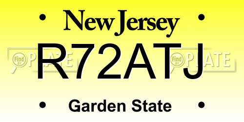 R72ATJ New Jersey License Plate