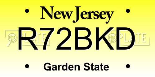 R72BKD New Jersey License Plate