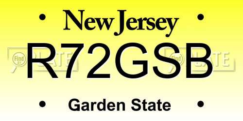 R72GSB New Jersey License Plate