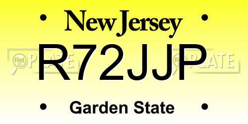R72JJP New Jersey License Plate