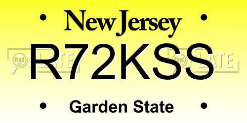 R72KSS New Jersey License Plate