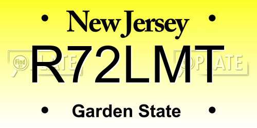 R72LMT New Jersey License Plate