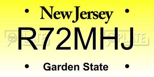 R72MHJ New Jersey License Plate