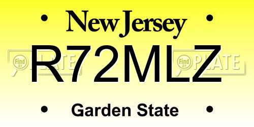 R72MLZ New Jersey License Plate