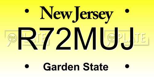 R72MUJ New Jersey License Plate
