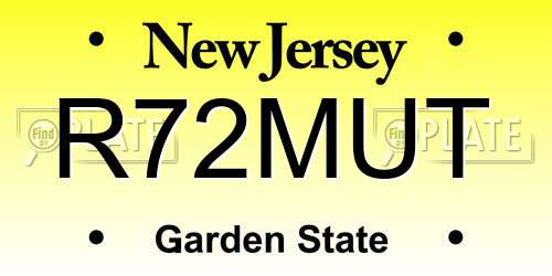 R72MUT New Jersey License Plate