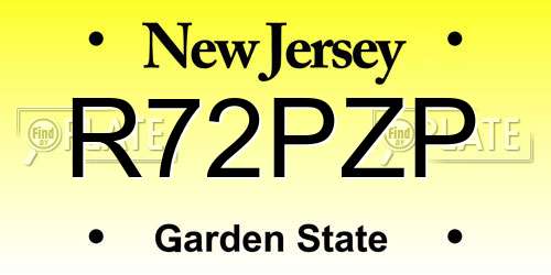 R72PZP New Jersey License Plate
