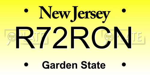 R72RCN New Jersey License Plate