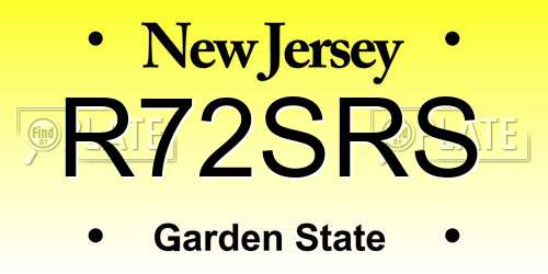 R72SRS New Jersey License Plate