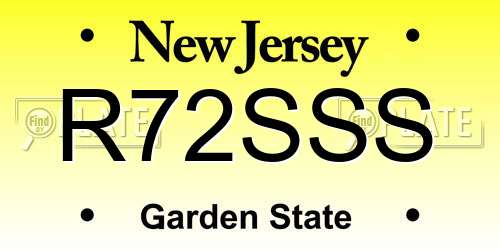R72SSS New Jersey License Plate