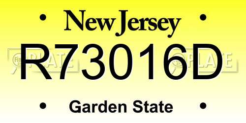 R73016D New Jersey License Plate