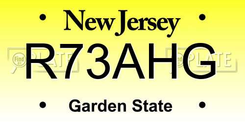 R73AHG New Jersey License Plate